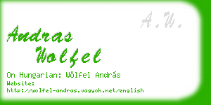 andras wolfel business card